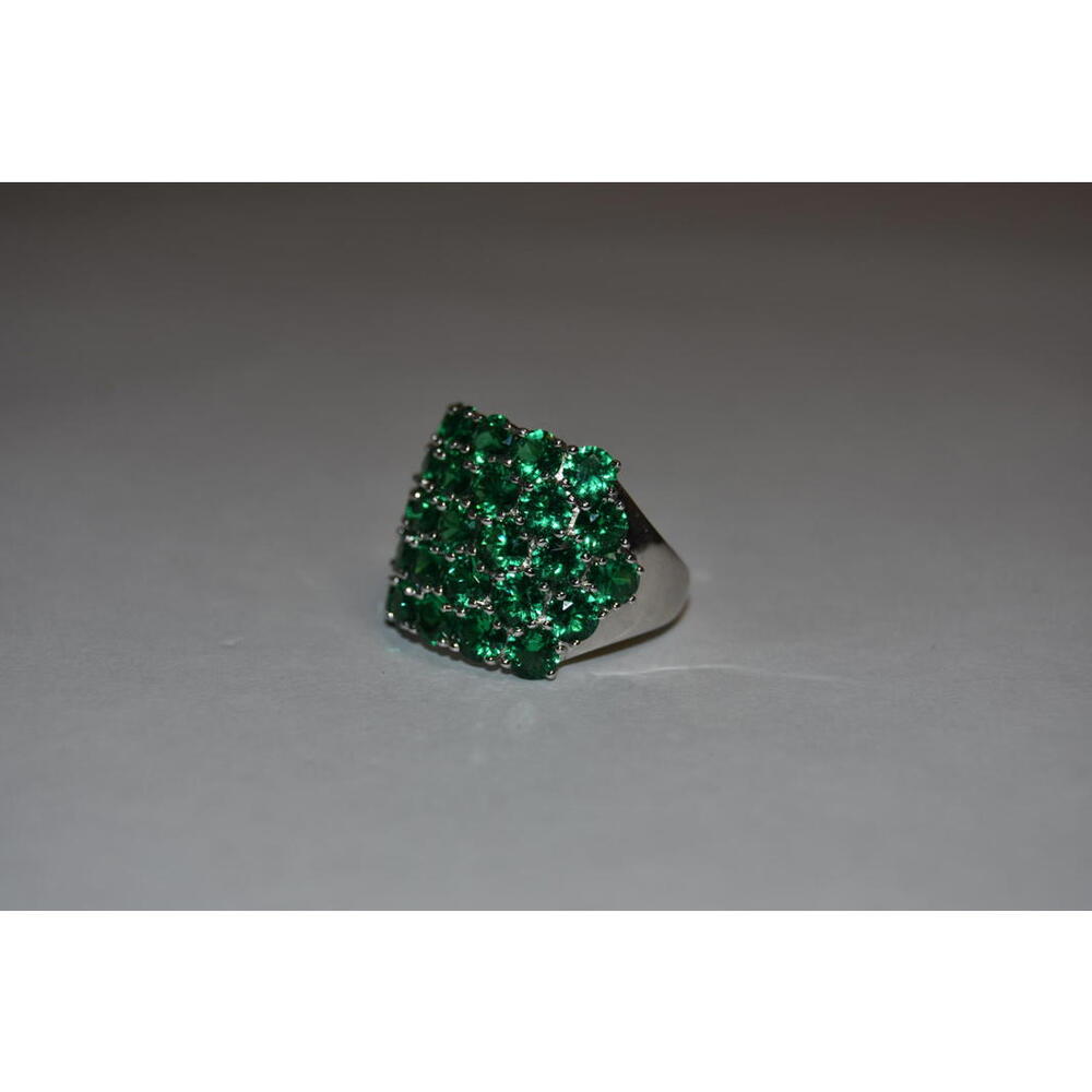 Emerald Green Cluster Statement Ring - image 1